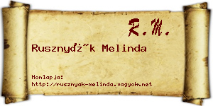 Rusznyák Melinda névjegykártya