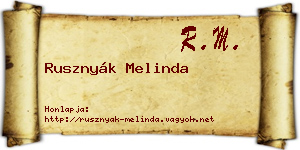 Rusznyák Melinda névjegykártya