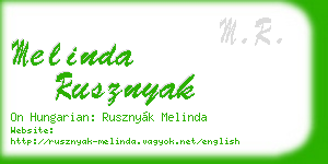 melinda rusznyak business card